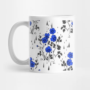 White and Blue Flower Pattern Mug